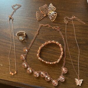 Rose gold costume jewelry set